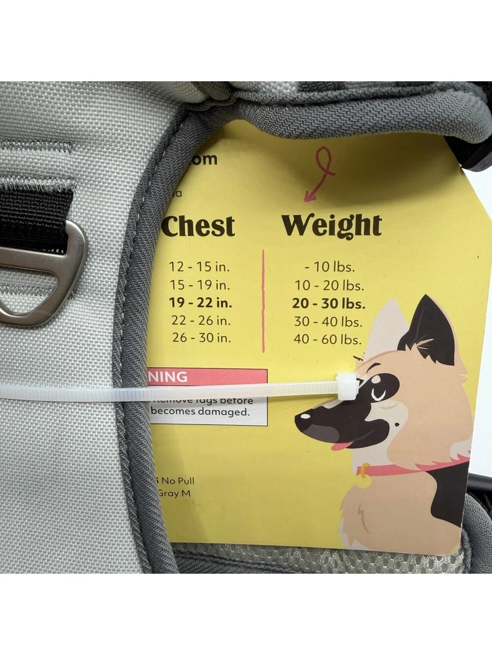 ZippyPaws Dual Harness Medium ZPC-C0003 Gray Breathable Mesh Padded Dog Vest